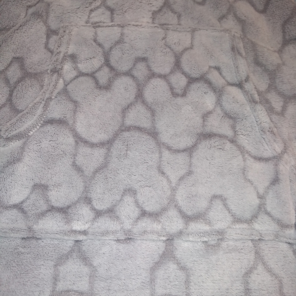 Disney Lounge Hoodie, Grey, Size Medium, Mickey Mouse Pattern, Super Soft - Picture 5 of 9